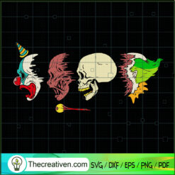 Clown Horror Face SVG, Skull Clown SVG, Horror SVG