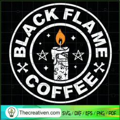 Black Flame Coffee SVG, Logo Black Flame SVG, Love Coffee SVG