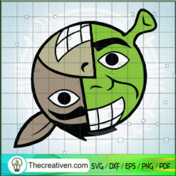 Donkey And Ogre SVG, Shrek SVG, Funny Circle Face SVG