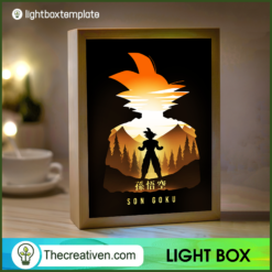 Son Goku Light Box, Dragon Ball Paper Cut, 3D Cut Light Box