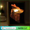 Mountain Wolf Paper Cut, Wolf Shadow Box, 3D Box