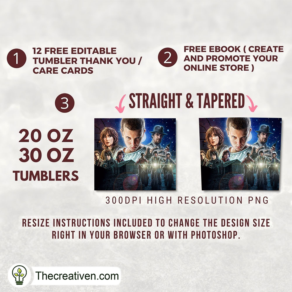 Stranger Things Movie Poster F Tumbler Wrap Download 2 Stranger Things Movie Poster F Tumbler Wrap Download - Image 2