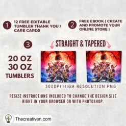 Alternative view of Thunder Stranger Things Poster Tumbler Wrap Download