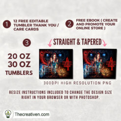 Alternative view of Stranger Things 4 Poster Full  Tumbler Wrap Download