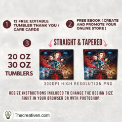 Alternative view of Stranger Things Season 4 Full  Tumbler Wrap Download