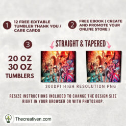 Alternative view of All Characters Stranger Things Tumbler Wrap Download