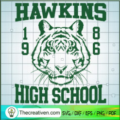 Hawkins 1986 High School SVG, Tiger Logo SVG, Stranger Things SVG