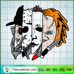 Horror Friends Face SVG, Horror Characters SVG, Halloween SVG