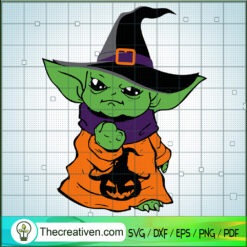Baby Yoda Witch SVG, Yoda Halloween SVG, Funny Halloween SVG