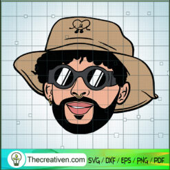 Bad Bunny Face SVG, Funny Bad Bunny SVG, Singer SVG