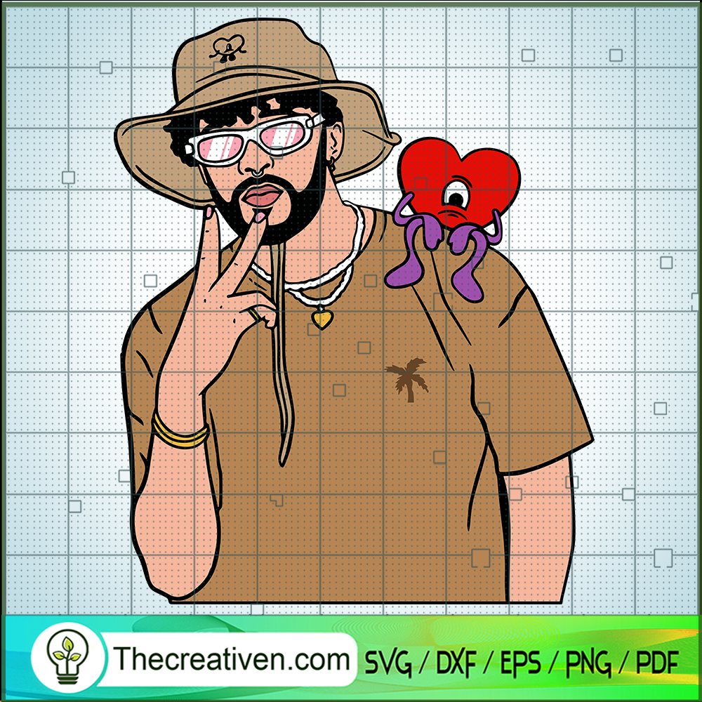 Bad Bunny Benito SVG, Bad Bunny Face SVG, Singer SVG 1 Bad Bunny Benito SVG, Bad Bunny Face SVG, Singer SVG