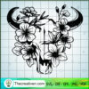 Cow Skull Floral SVG, Cow Head SVG, Skull SVG