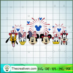 Disney 4th Of July SVG, Disney Characters SVG, Disney Patriotic SVG