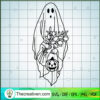 Floral Ghost SVG, Ghost Outline SVG, Funny Halloween SVG