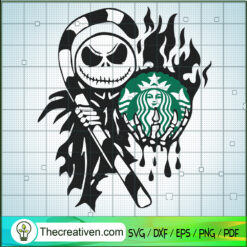 Jack Skellington Ghost Starbucks SVG Cut File for Cricut & Silhouette