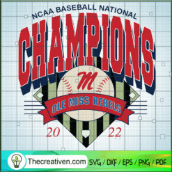 Ole Miss National Champions 2022 NCAA  SVG Cut File fo Design 107428
