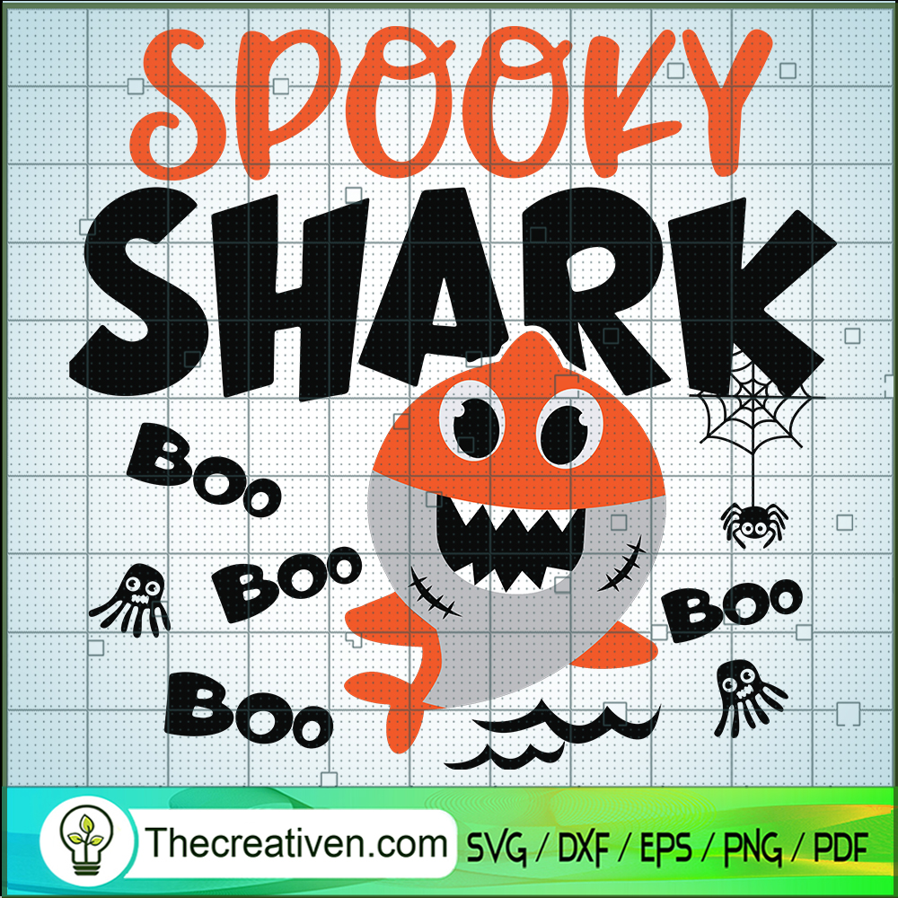 Spooky Shark SVG, Funny Halloween Shark SVG, Spooky SVG 1 Spooky Shark SVG, Funny Halloween Shark SVG, Spooky SVG