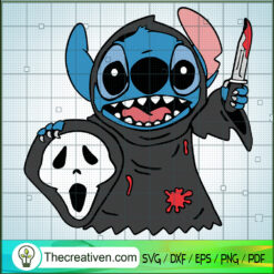 Stitch Ghostface Scream SVG, Funny Stitch SVG, Stitch Halloween SVG