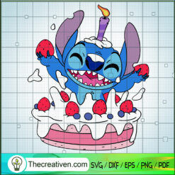Stitch Happy Birthday SVG, Birthday Kids SVG, Stitch SVG
