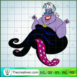 Villain Sea Queen SVG, Disney Villains SVG, Ursula SVG