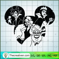 Villains Queen Mickey Head SVG, Disney Villains SVG, Walt Disney SVG