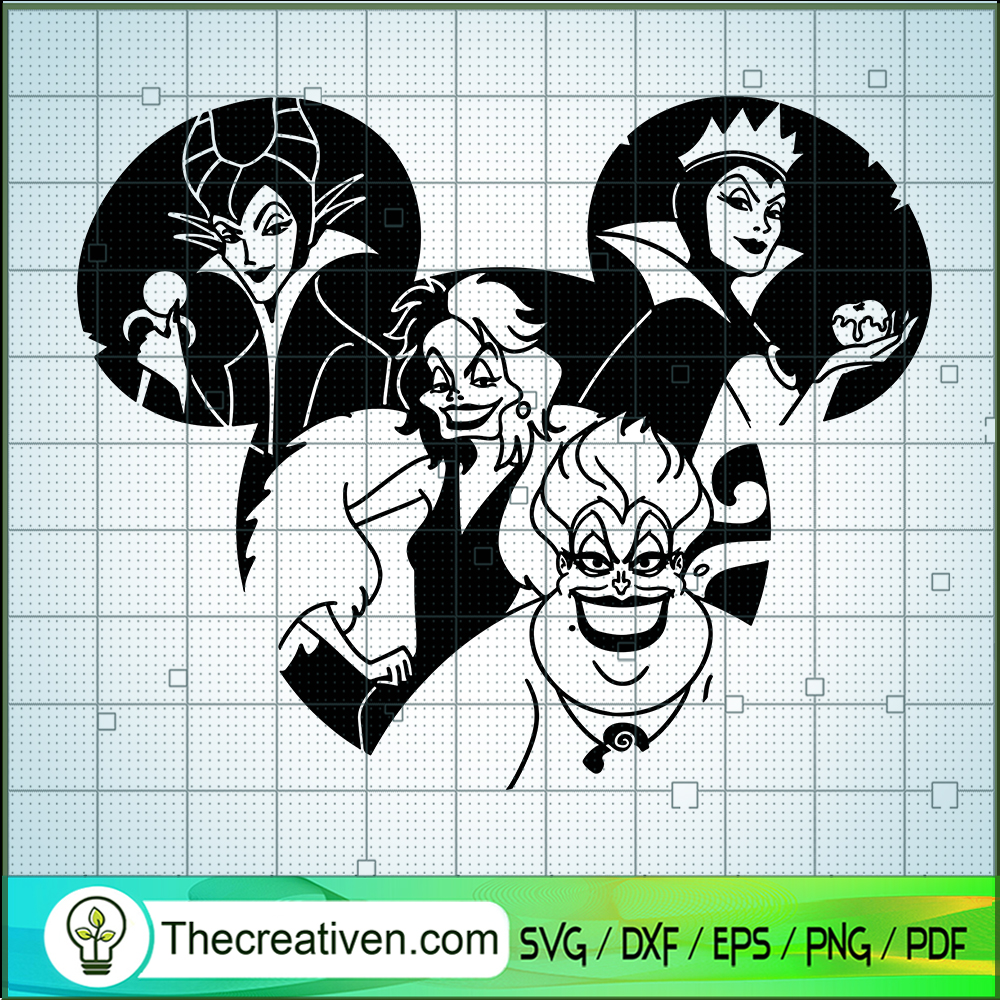 Villains Queen Mickey Head SVG, Disney Villains SVG, Walt Disney SVG 1 Villains Queen Mickey Head SVG, Disney Villains SVG, Walt Disney SVG