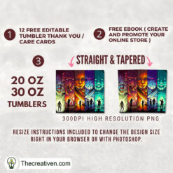 Alternative view of Horror Characters Movie Full T Tumbler Wrap Download
