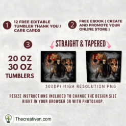Alternative view of Jason Voorhees Full Tumbler Wrap Tumbler Wrap – Digital Download