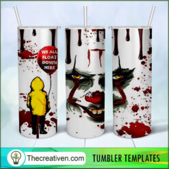 Pennywise Clown Full Tumbler Wrap Tumbler Wrap – Digital Download
