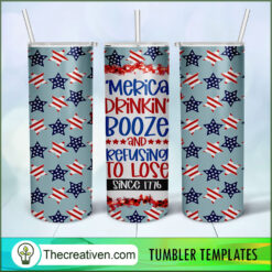 Red White And Booze Full Tumbler Wrap Tumbler Wrap – Digital Download