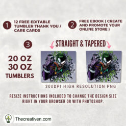 Alternative view of The Joker Full Tumbler Wrap Tumbler Wrap – Digital Download