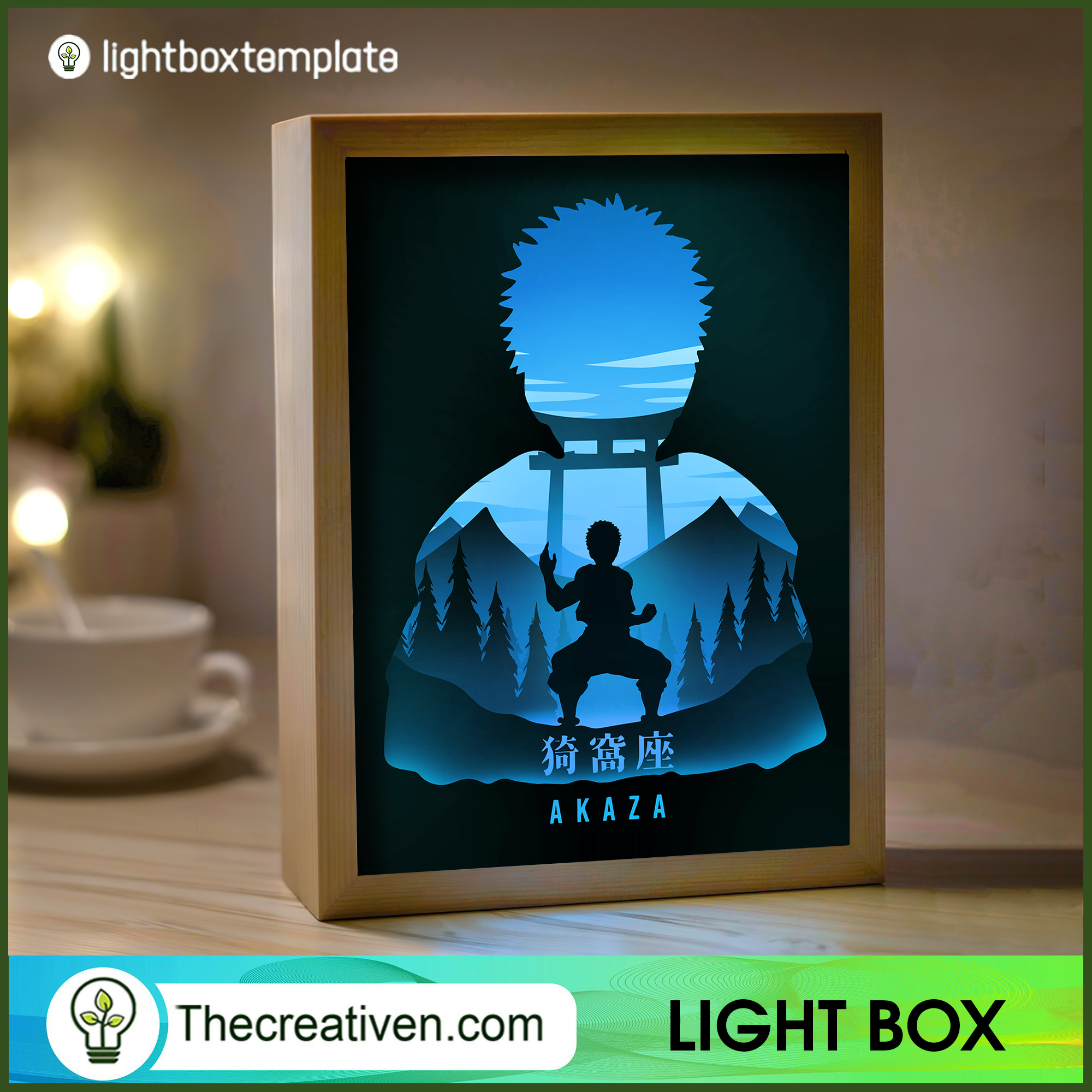 Akaza Paper Cut, Kimesu no Yaiba Shadow Box, 3D Box 1 Akaza Paper Cut, Kimesu no Yaiba Shadow Box, 3D Box