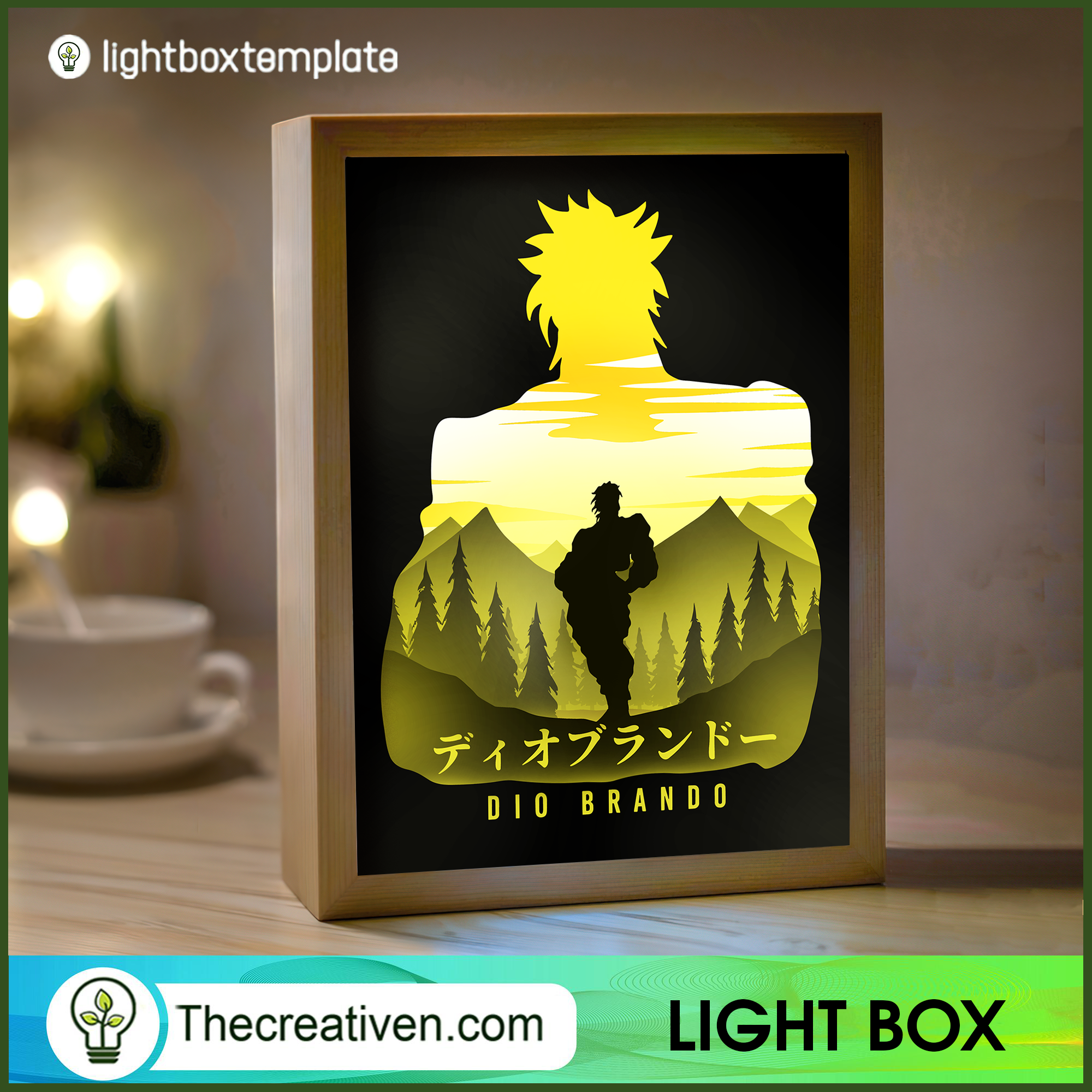 Dio Brando Paper Cut, JoJo's Bizarre Shadow Box, 3D Box 1 Dio Brando Paper Cut, JoJo's Bizarre Shadow Box, 3D Box