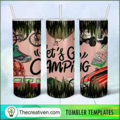 Let's Go Camping Full Tumbler Wrap Tumbler Wrap – Digi Design 108535