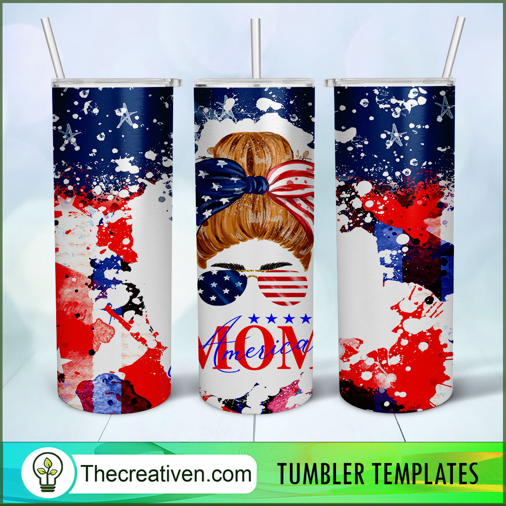 Patriotic Messy Bun Full Tumbler Wrap Tumbler Wrap – Digital Download 1 Patriotic Messy Bun Full Tumbler Wrap Tumbler Wrap – Digital Download