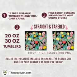Alternative view of Cactus And Flower Full Tumbler Wrap Tumbler Wrap – Digital Download