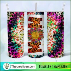 Mom Flower Leopard Full Tumbler Wrap Tumbler Wrap – Digital Download