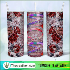 Mom Flower Glitter Full Tumbler Wrap Tumbler Wrap – Digital Download