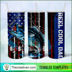 Reel Cool Dad Full Tumbler Wrap Tumbler Wrap – Digital Download