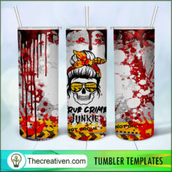 True Crime Junkie Full Tumbler Wrap Tumbler Wrap – Digital Download