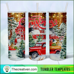 Merry Christmas Full Tumbler Wrap Tumbler Wrap – Digital Download