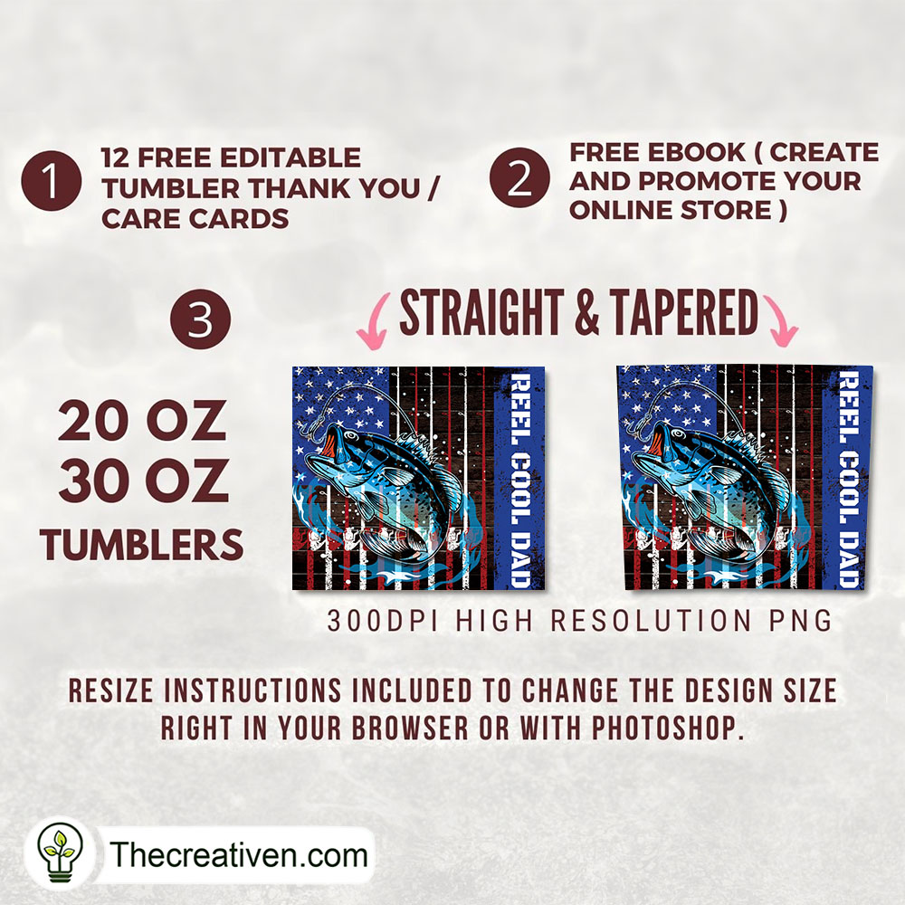 Reel Cool Dad Full Tumbler Wrap Tumbler Wrap – Digital Download 2 Reel Cool Dad Full Tumbler Wrap Tumbler Wrap – Digital Download - Image 2