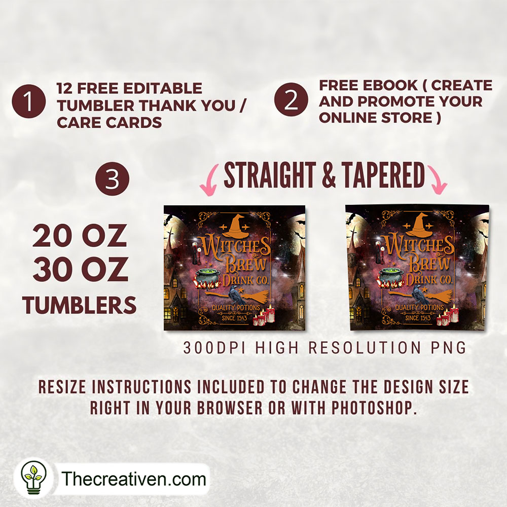 Witches Brew Drink Co Full Tum Tumbler Wrap Download 2 Witches Brew Drink Co Full Tum Tumbler Wrap Download - Image 2