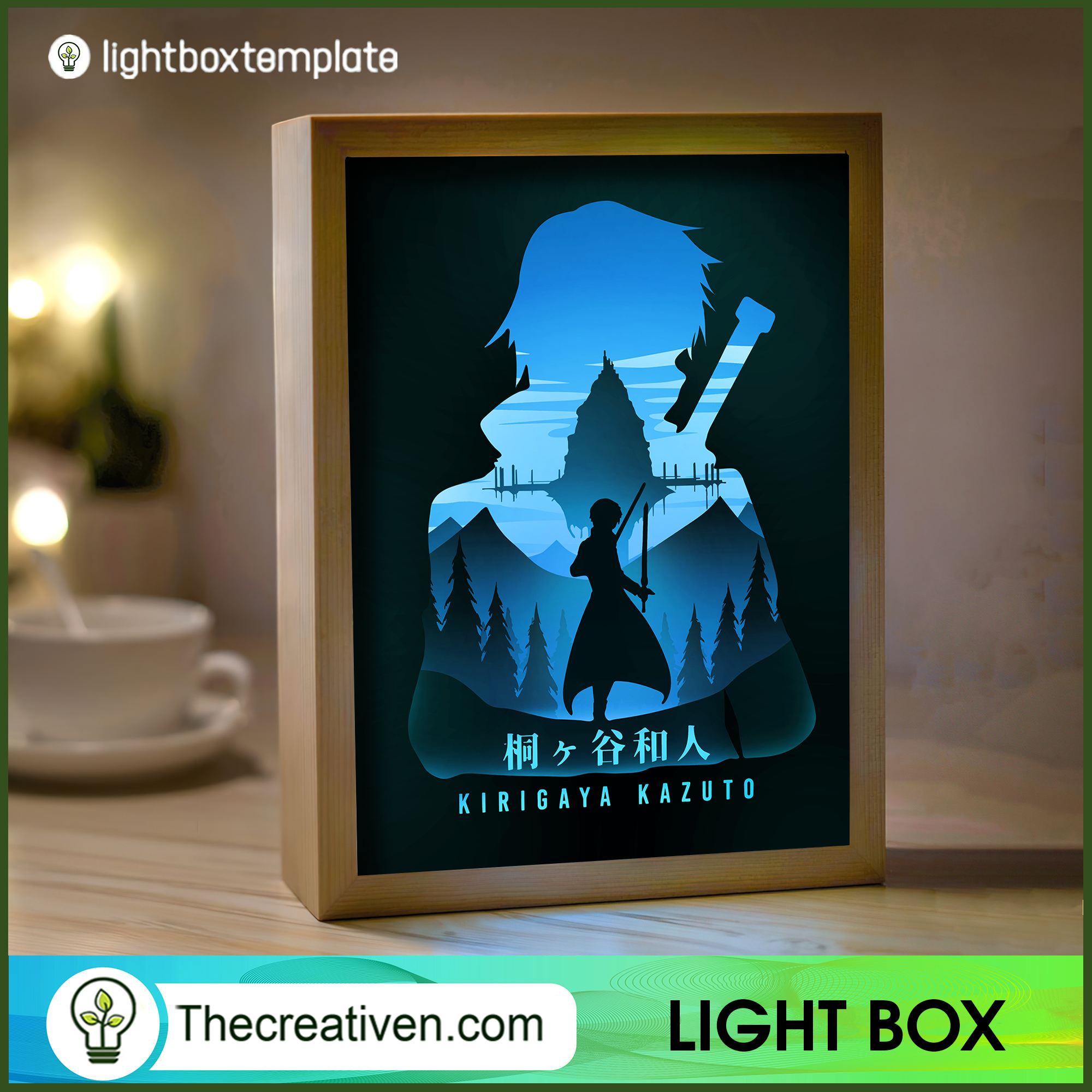 Kirigaya Kazuto Paper Cut, Sword Art Shadow Box, 3D Box 1 Kirigaya Kazuto Paper Cut, Sword Art Shadow Box, 3D Box