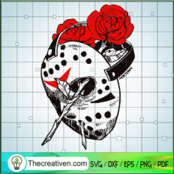 Jason Voorhees Mask And Flower SVG Cut File for Cricut & Silhouette