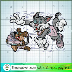 Tom And Jerry Take A Shoe SVG, Tom And Jerry Hypebeast SVG, Funny SVG