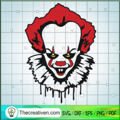 Pennywise Face SVG, Horror Characters SVG, IT Movies SVG