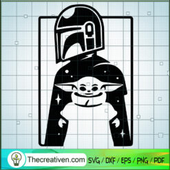 Baby Yoda With Mandalorian Logo SVG Cut File for Cricut & Silhouette