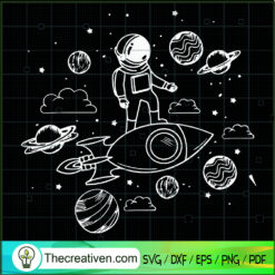 Cute Space Astronaut SVG, Space SVG, Astronaut SVG