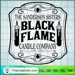 The Sanderson Sisters Black Flame Cand SVG Cut File fo Design 109709